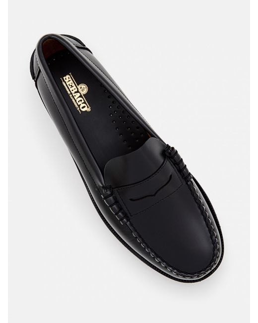 Sebago Black Classic Dan Brushed Leather Loafers