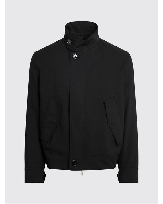 AMI Blue Cotton Blend Harrington Jacket for men