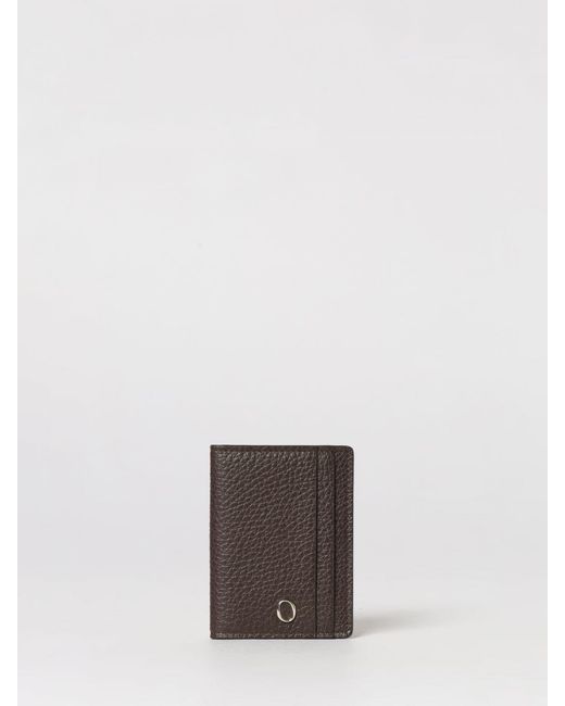 Orciani White Micron Hammered Leather Credit Card Holder for men