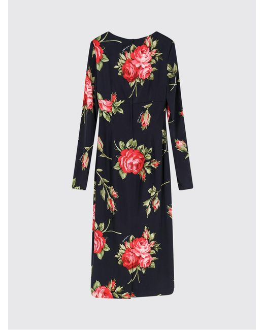 Dolce & Gabbana Black Dolce &Amp Gabbana Bouquet Print Sheath Dress