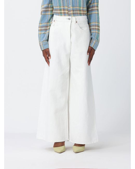 R13 White Denim Bootcut Jeans