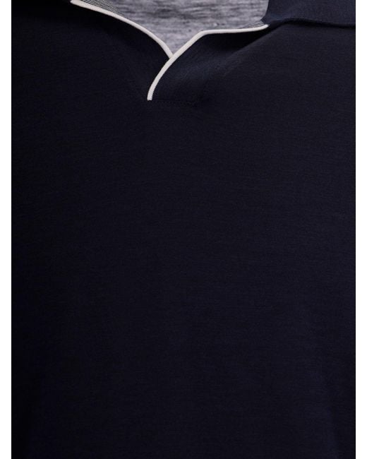 Paul & Shark Blue Paul &Amp Shark Cotton And Silk Polo Shirt for men