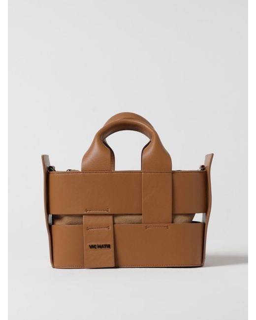 Vic Matié Brown Schultertasche Damen