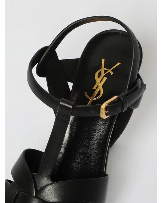 Saint Laurent Black Flache Sandalen Damen