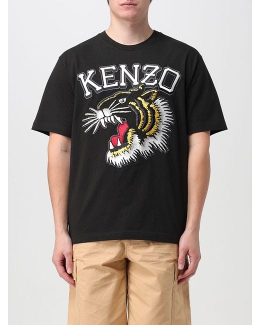 T-shirt Tiger Paris in cotone di KENZO in Black da Uomo