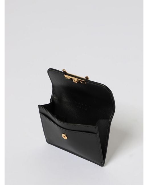 Marni Black Envelope Leather Card Holder