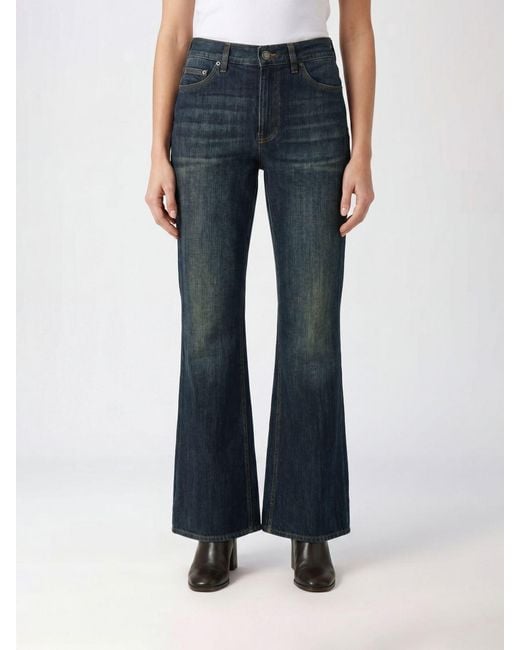 Burberry Blue Mid-Rise Flared Jeans