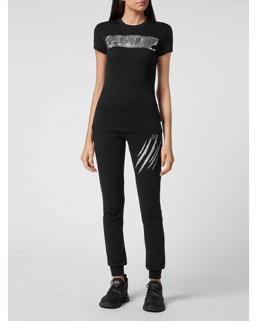 Philipp Plein Black Cotton T-Shirts With Logo