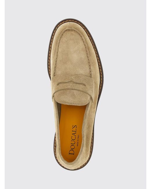 Doucal's White Penny Suede Loafers for men
