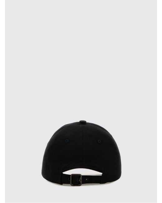 Burberry Black Cotton Twill Hat With Embroidered Logo
