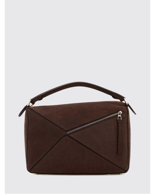 Loewe Brown Suede Puzzle Bag for men
