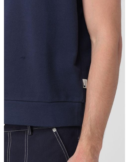 Carrera Blue Sleeveless Cotton Sweatshirt With Crew Neck And Contrast Logo for men