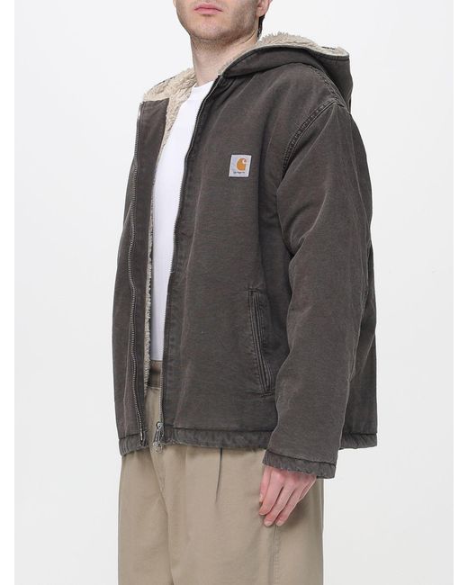 Carhartt Gray Denim Hooded Jacket for men