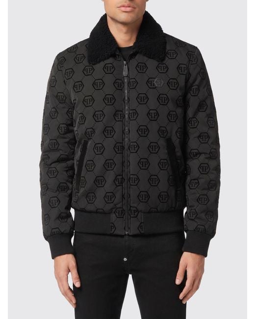 Philipp Plein Black Pp Aviator Wool Bomber Jacket for men
