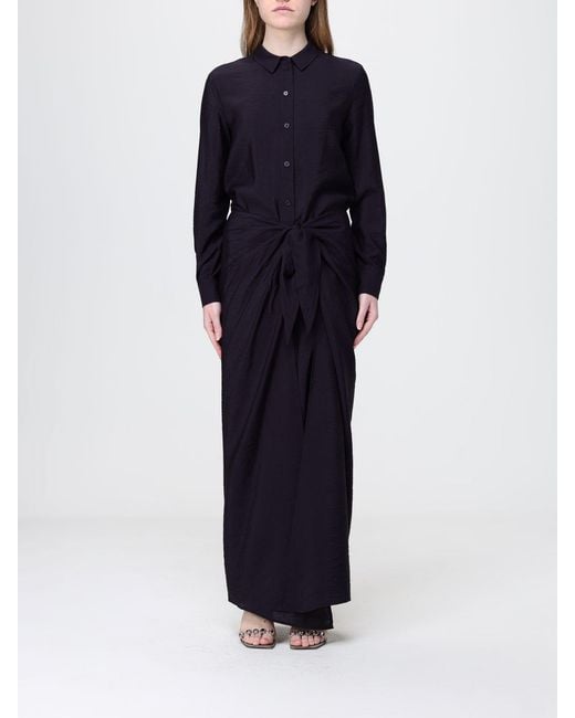 Emporio Armani Blue Viscose Blend Shirtdress