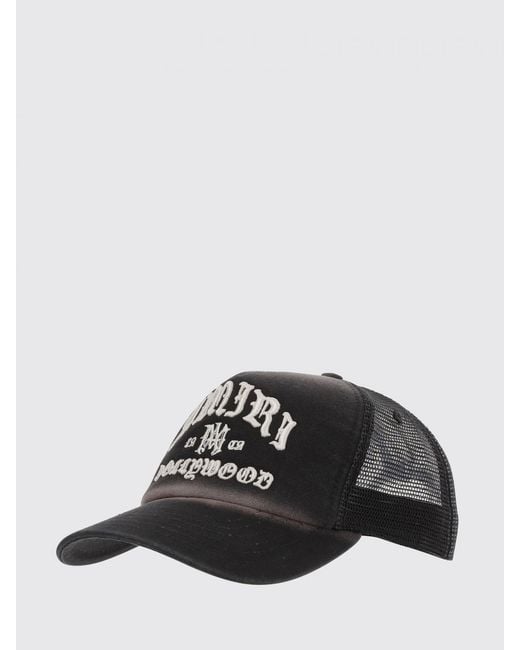 Amiri Black Hollywood Used Cotton And Mesh Logo Hat for men