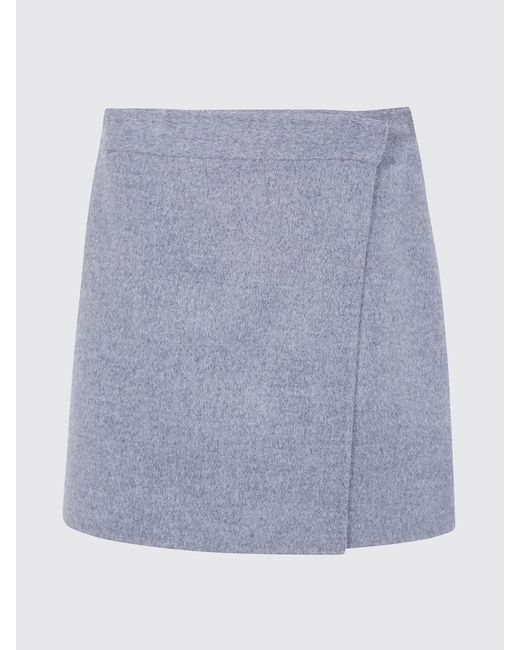 Semicouture White High-Waisted Wool Wrap Miniskirt