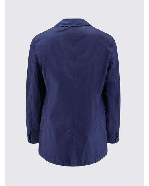 Aspesi Blue Single-Breasted Cotton Blazer for men