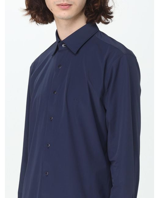 Michael Kors Blue Shirt In Stretch Cotton for men