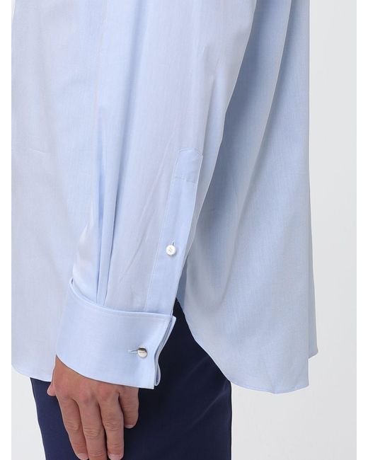 Zegna Blue Classic Stretch Poplin Shirt for men