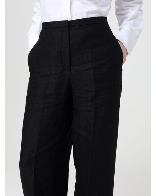 Agnona Black Linen And Cotton Blend Palazzo Trousers