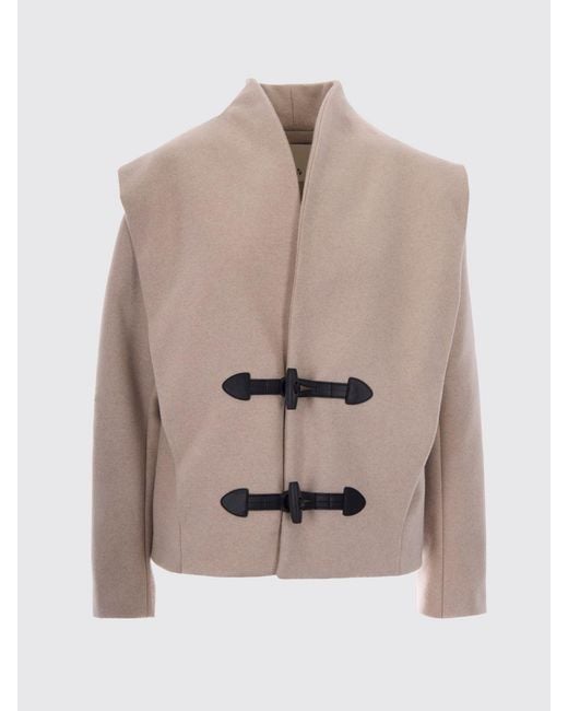 Isabel Marant Natural Single-Breasted Short Coat