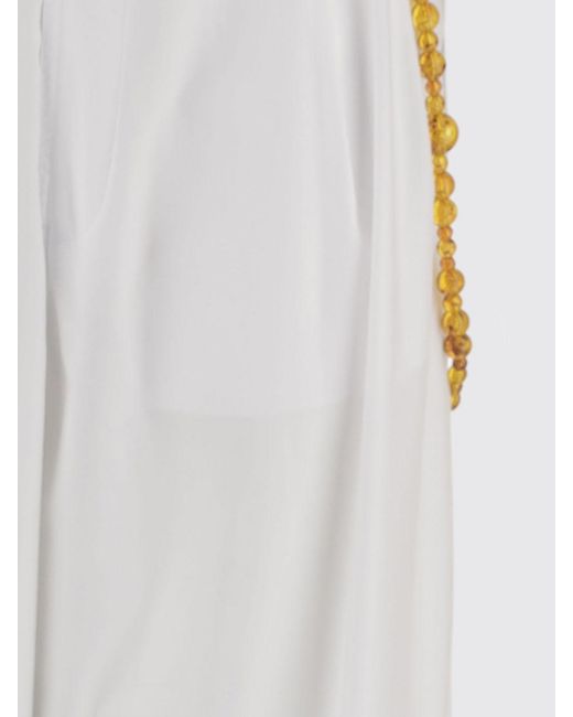 DARKPARK White Phebe Wide Leg Cotton Trousers