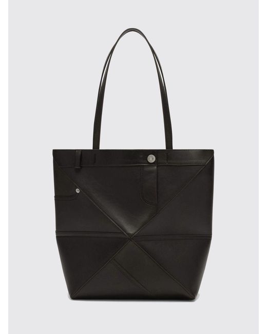 Loewe Black Puzzle Fold Panta Medium Tote Bag