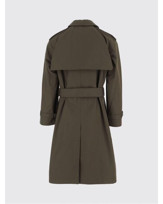 Burberry Green Cotton Double Breasted Trench Coat for men