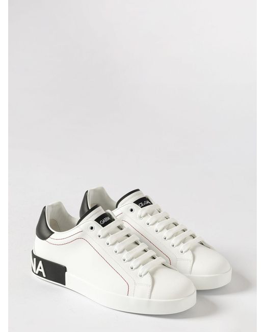 Dolce & Gabbana White Dolce &Amp Gabbana Portofino Leather Sneakers for men