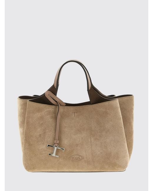 Tod's Natural Mini Suede Leather Bag