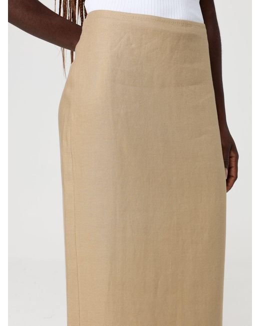 Max Mara Natural Linen Midi Skirt