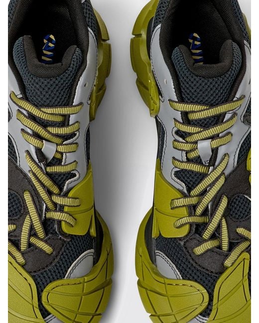 CAMPERLAB Green Tormenta Bicolour Mixed-Material Low-Top Trainers