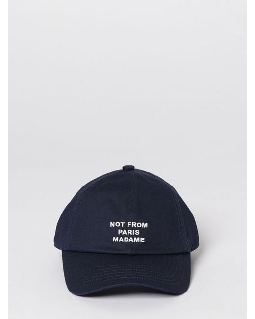 Drole de Monsieur Blue Cotton Baseball Cap With Logo for men