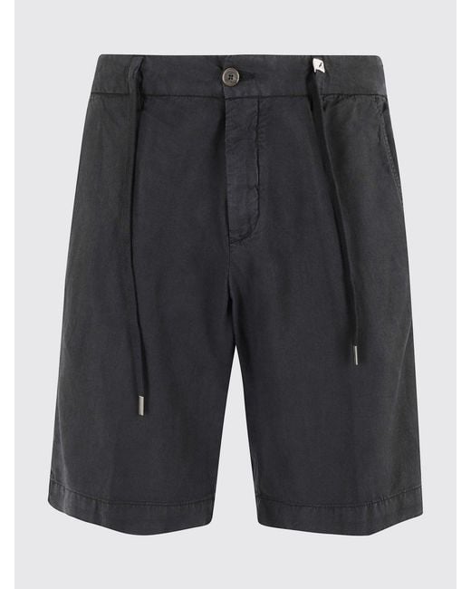 Myths Blue Linen Drawstring Shorts for men