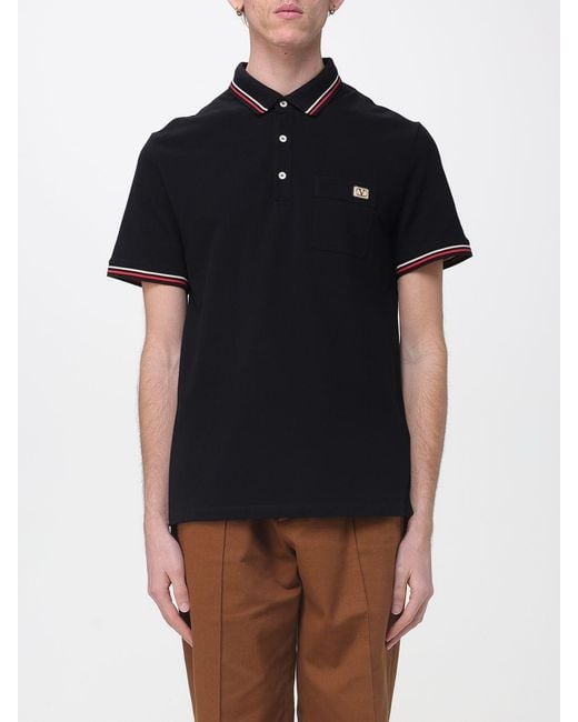 Valentino Black Cotton Polo Shirt With Logo for men