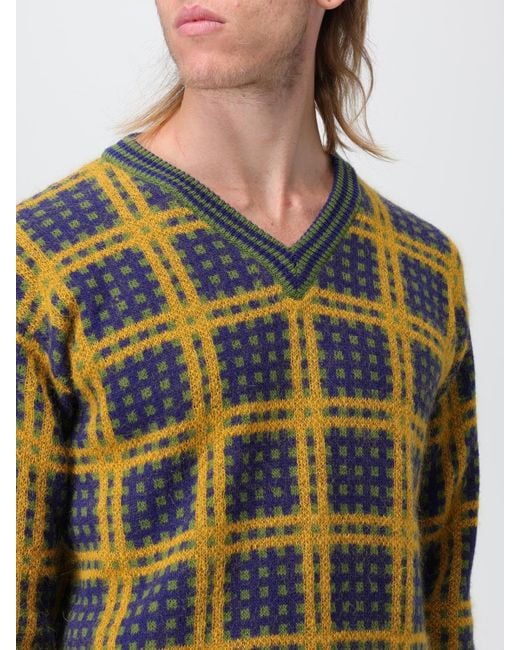 Marni Men's Blue Sweater In Virgin Wool And Mohair Blend