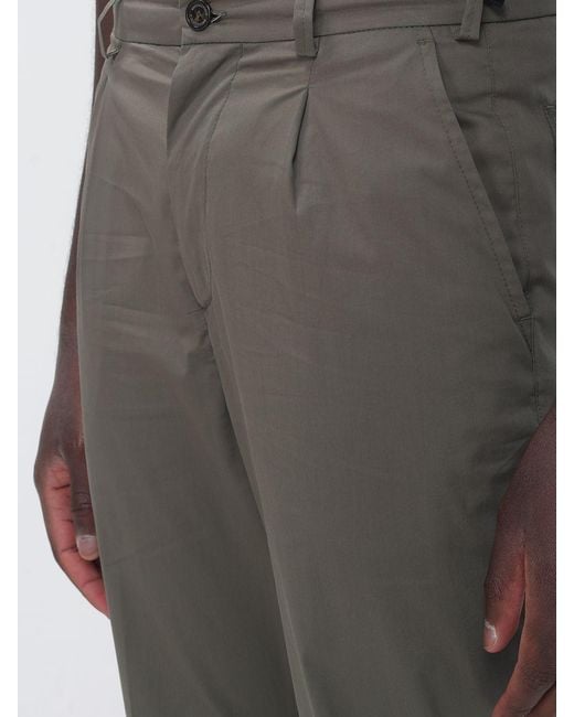 Brooksfield Gray Cotton Gabardine Chino Trousers for men