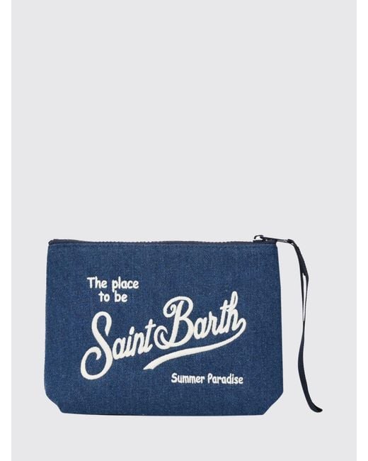 Mc2 Saint Barth Blue Aline Cotton Blend Pouch for men
