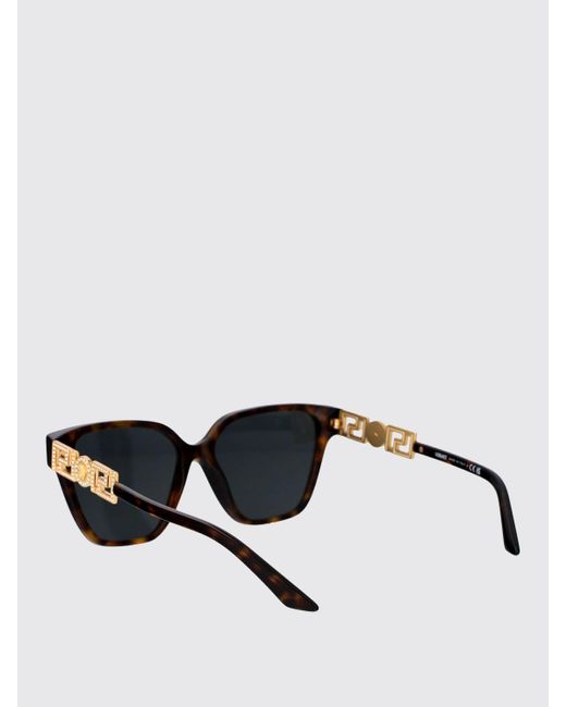 Versace Black Acetate Sunglasses With Set Rhinestones