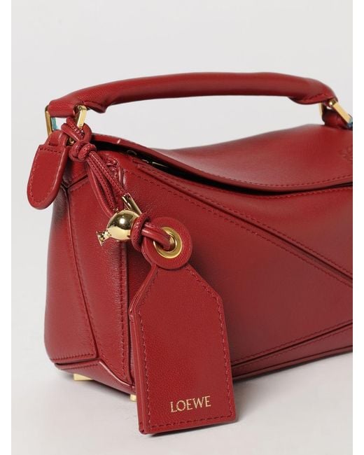 Borsa Featherlight Puzzle di Loewe in Red