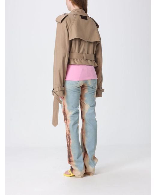 J.W. Anderson White Double-Breasted Cropped Cotton Trench Coat With Belt
