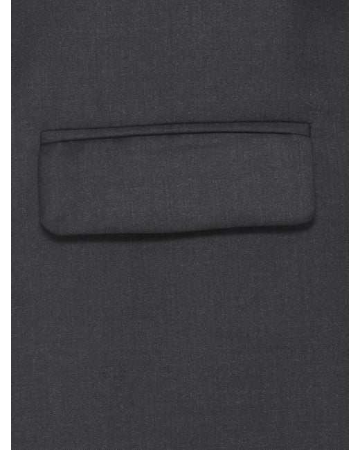 Loulou de Saison Gray Virgin Wool Double-Breasted Blazer
