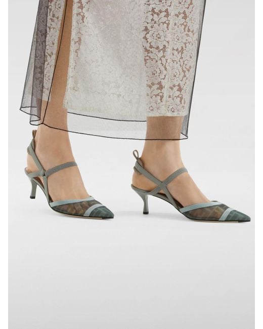Zapatos De Tacón Mujer Fendi de color Natural