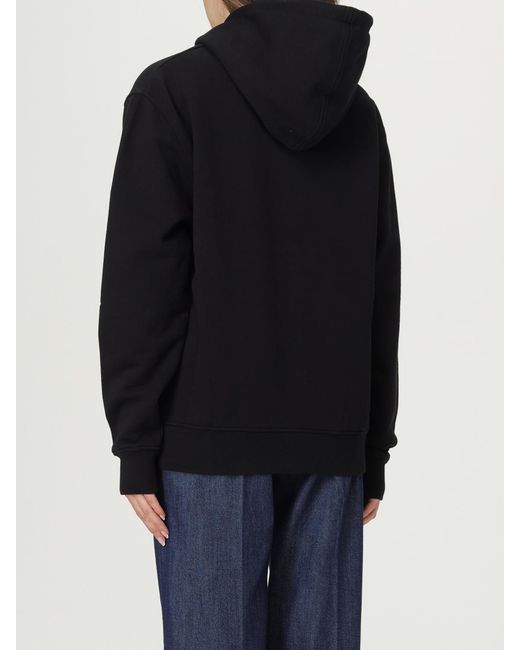 AMI Black Cotton Hoodie With Logo
