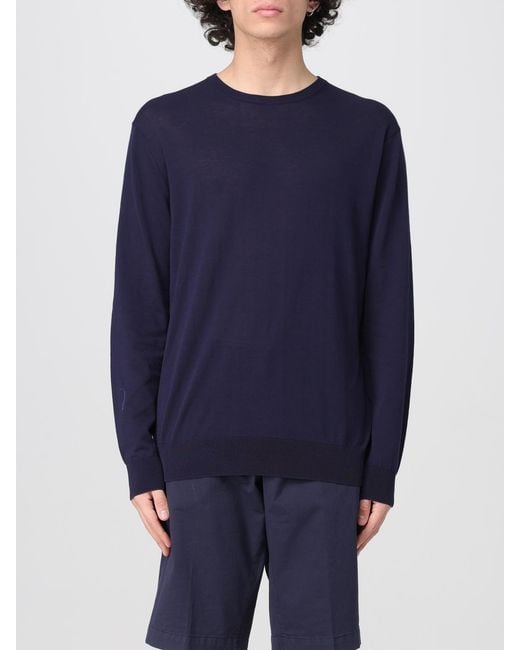 Ballantyne Blue Basic Cotton Crew Neck Sweater for men