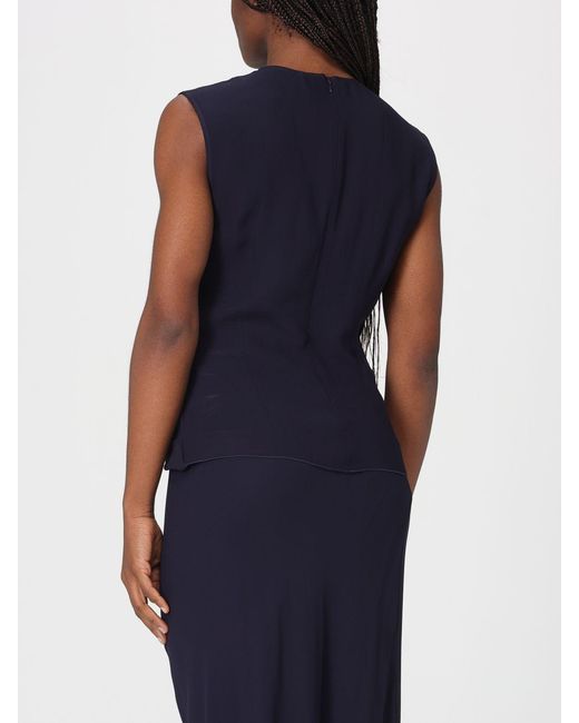 Liviana Conti Blue Aglaia Sleeveless Viscose Top