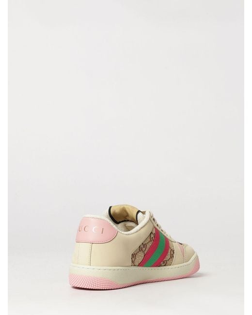 Gucci Natural Screener Jacquard Gg Monogram Leather And Cotton Low-Top Sneakers