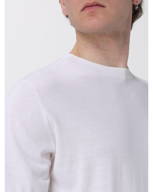 Kangra White Cotton And Silk Crew Neck Knitwear for men