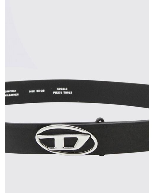 DIESEL White B-1Dr-Layer Leather Belt for men